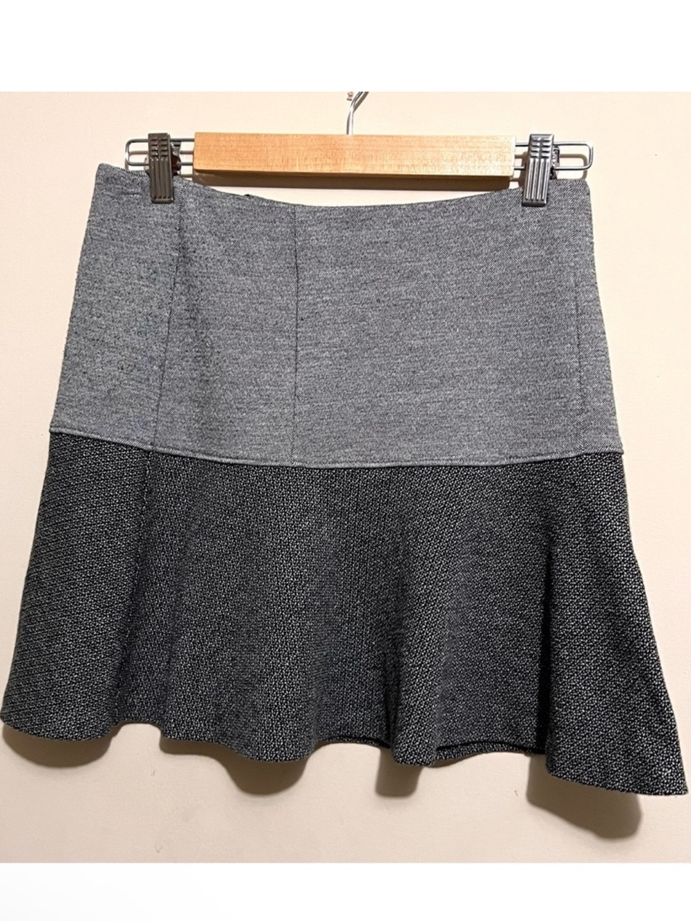 Theory Color Block Pompom Wool Blend Mini Skirt